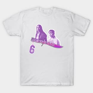 scream VI  (Scream 6) Melissa Barrera (Sam Carpenter) - Jenna Ortega (Tara Carpenter) scary horror movie graphic design by ironpalette T-Shirt